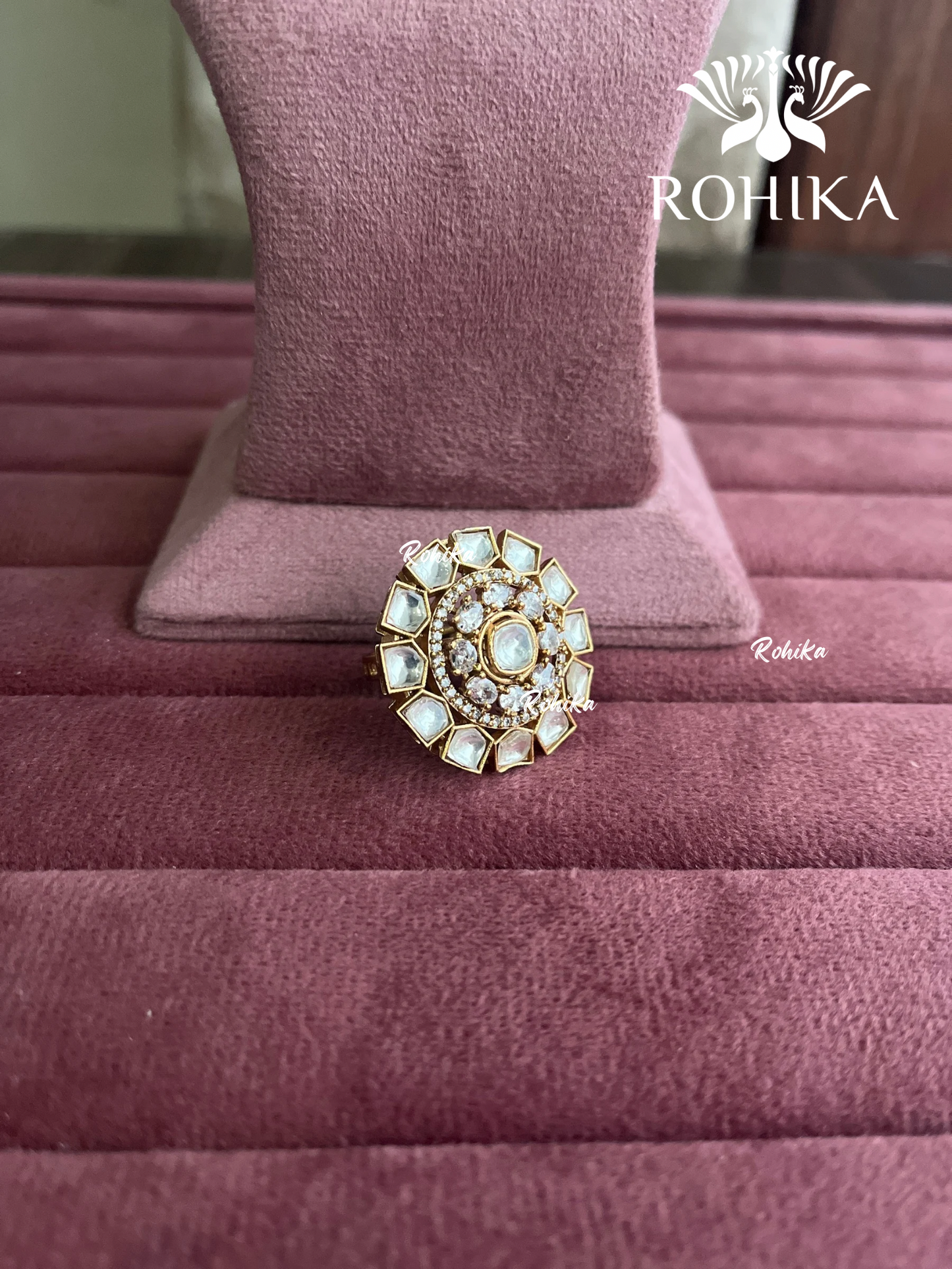 Angana polki kundan ring (SG-087) - White