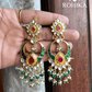 Parini pachhi kundan earrings (PKJ015) - Green & pink - Rohika Store