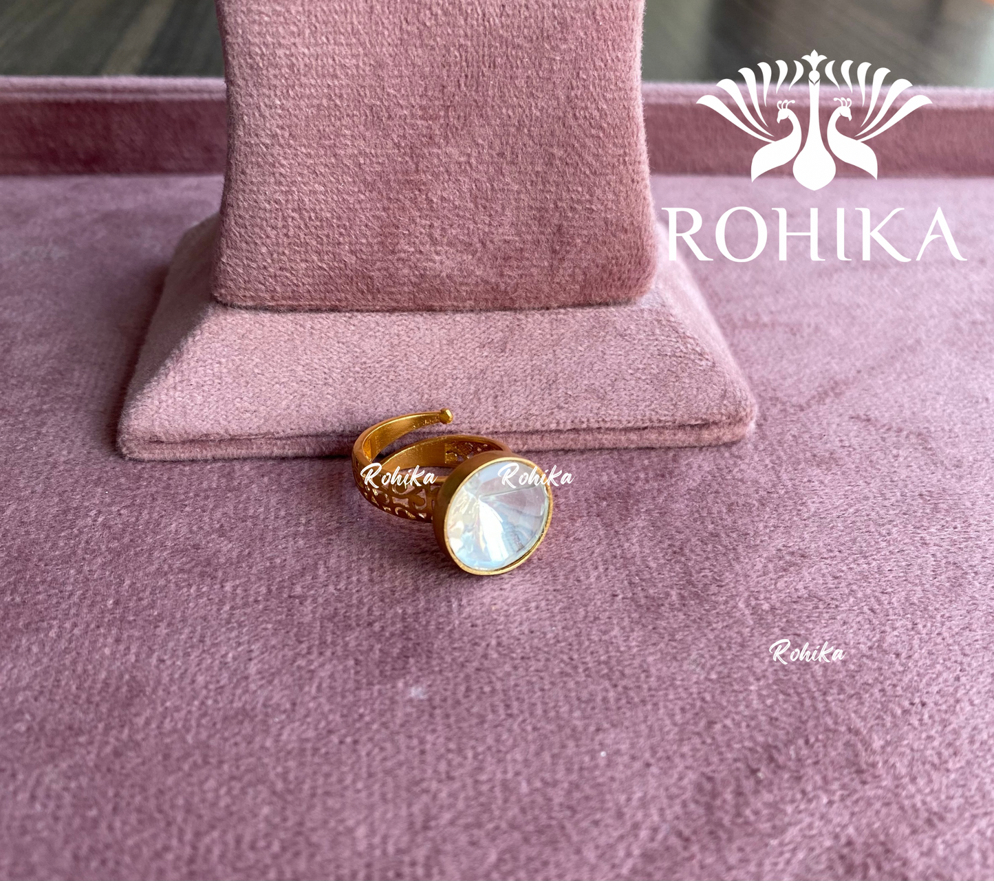 Angana polki kundan ring  (SG-053) - White