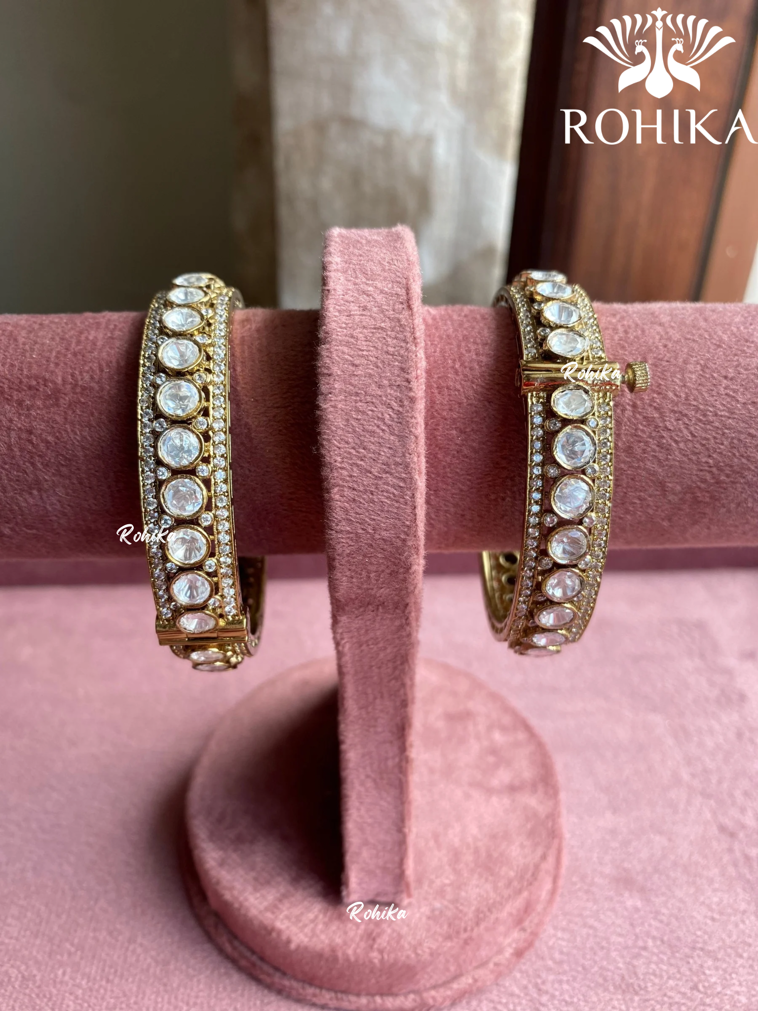 Sooraj moisinite kada/bangles - Golden