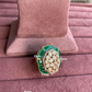 Angana polki kundan ring (SG-074) - Green