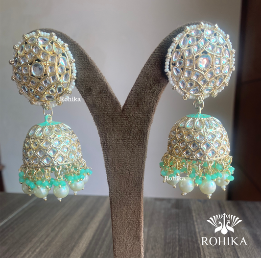 Manya jhumka earrings - Sea Green