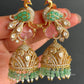 Kanishka Kundan Earrings -Pink And Mint Green