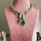 Medusa designer necklace set - Green