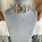 Saabya inspired fusion necklace set (SS036) - Multi colour