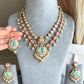 Kritika Moisanite Layered Necklace Set - Mint Green