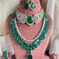 Jessia AD Doublet Layered Combo Necklace Set - Green