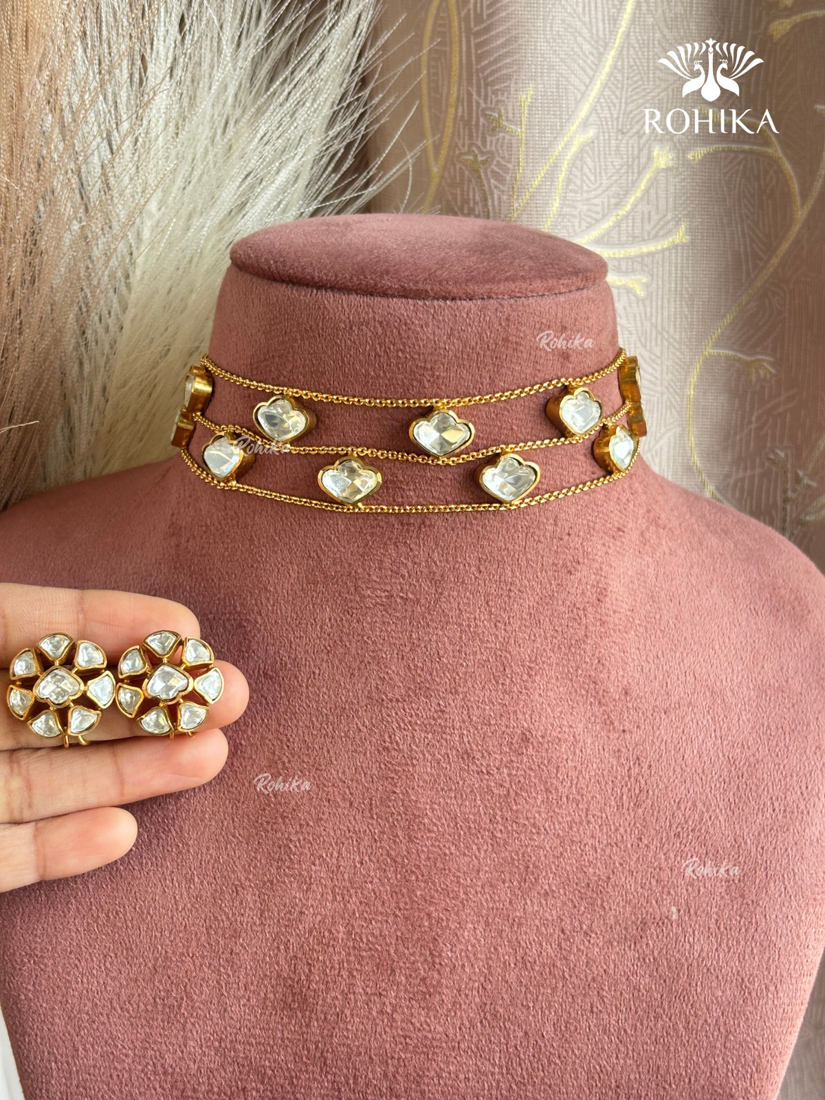 Bhuvi Moisanite Statement Choker Set - White