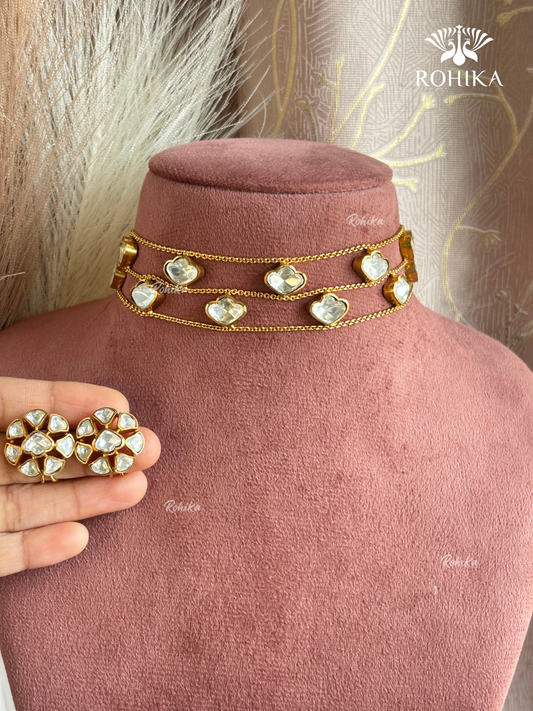 Bhuvi Moisanite Statement Choker Set - White