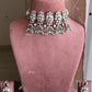 Yamini Moisanite Choker Necklace Set - Ruby & Mint Green