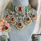 Tulsi Polki Kundan Bridal Necklace Set - Red