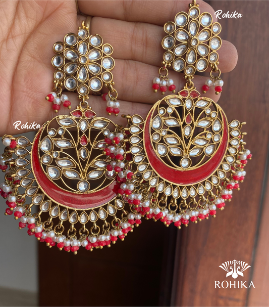 Rajni Beautiful earrings -Red