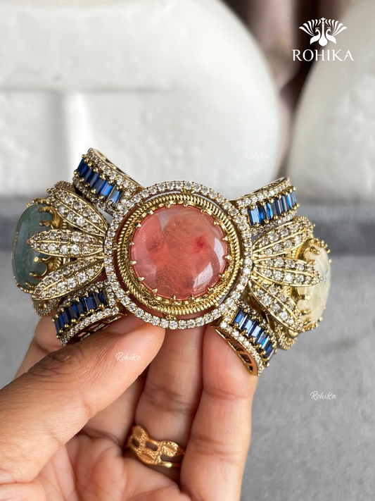 Sabya Deisgner Semi-Precious Kada (SSB002) -  Pink & Multi Colour