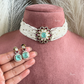 Akshita Moisanite Choker Set - Mint Green
