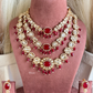 Aarvi Polki kundan long necklace set - Red