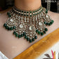 Anokhi Polki Kundan Bridal Necklace Set - Dark green