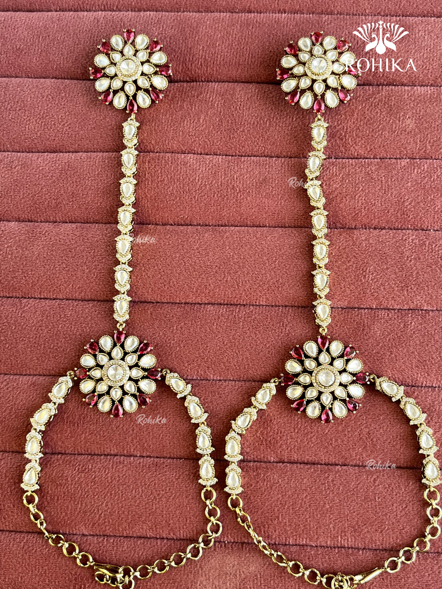 Polki kundan haathphool (HP017) - Ruby Red