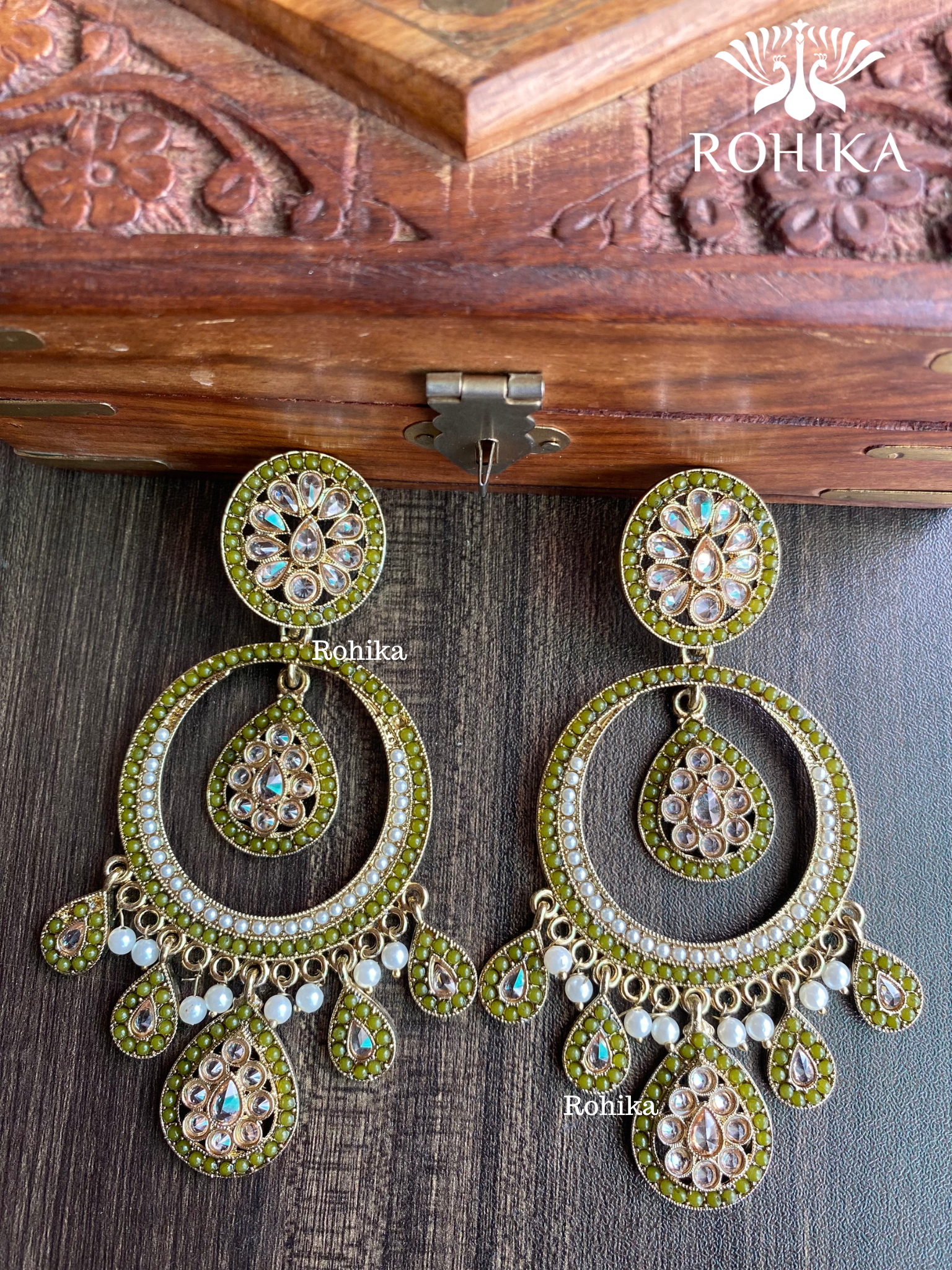 Sitara polki earrings - Mehandi