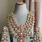 Pranali polki kundan long necklace set  - Red