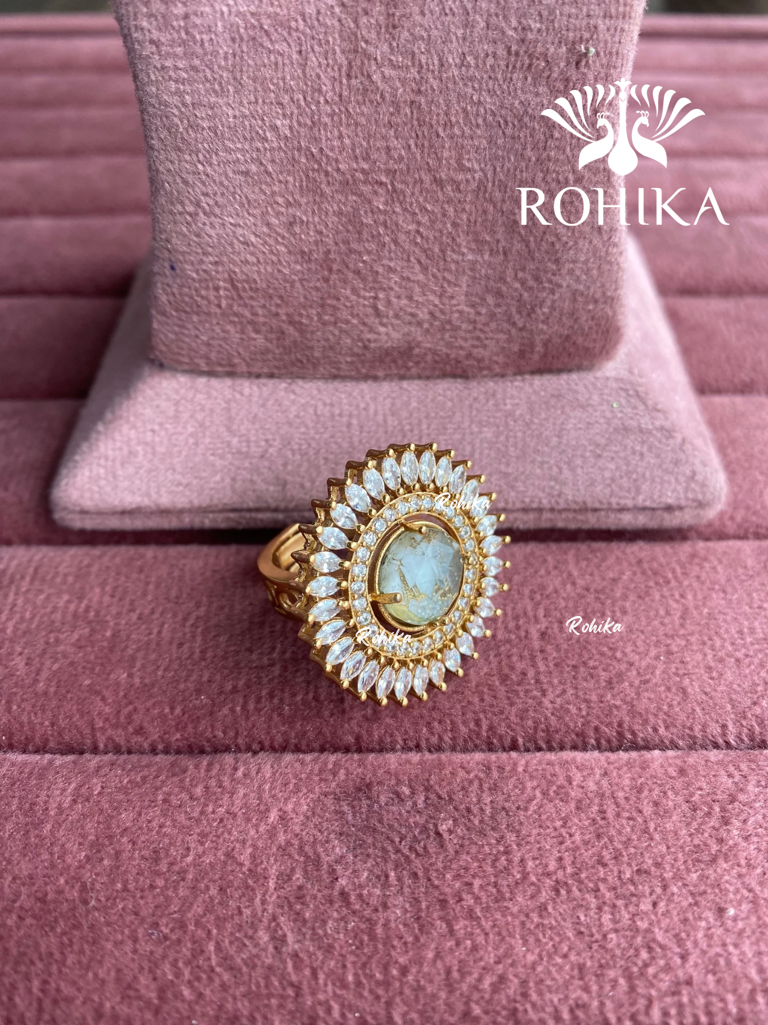 Angana polki kundan ring (SG-121) - White