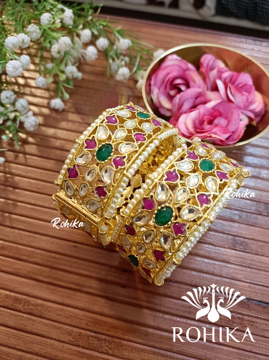 Pachhi kundan bangles - Multi  (Pkb005-M)