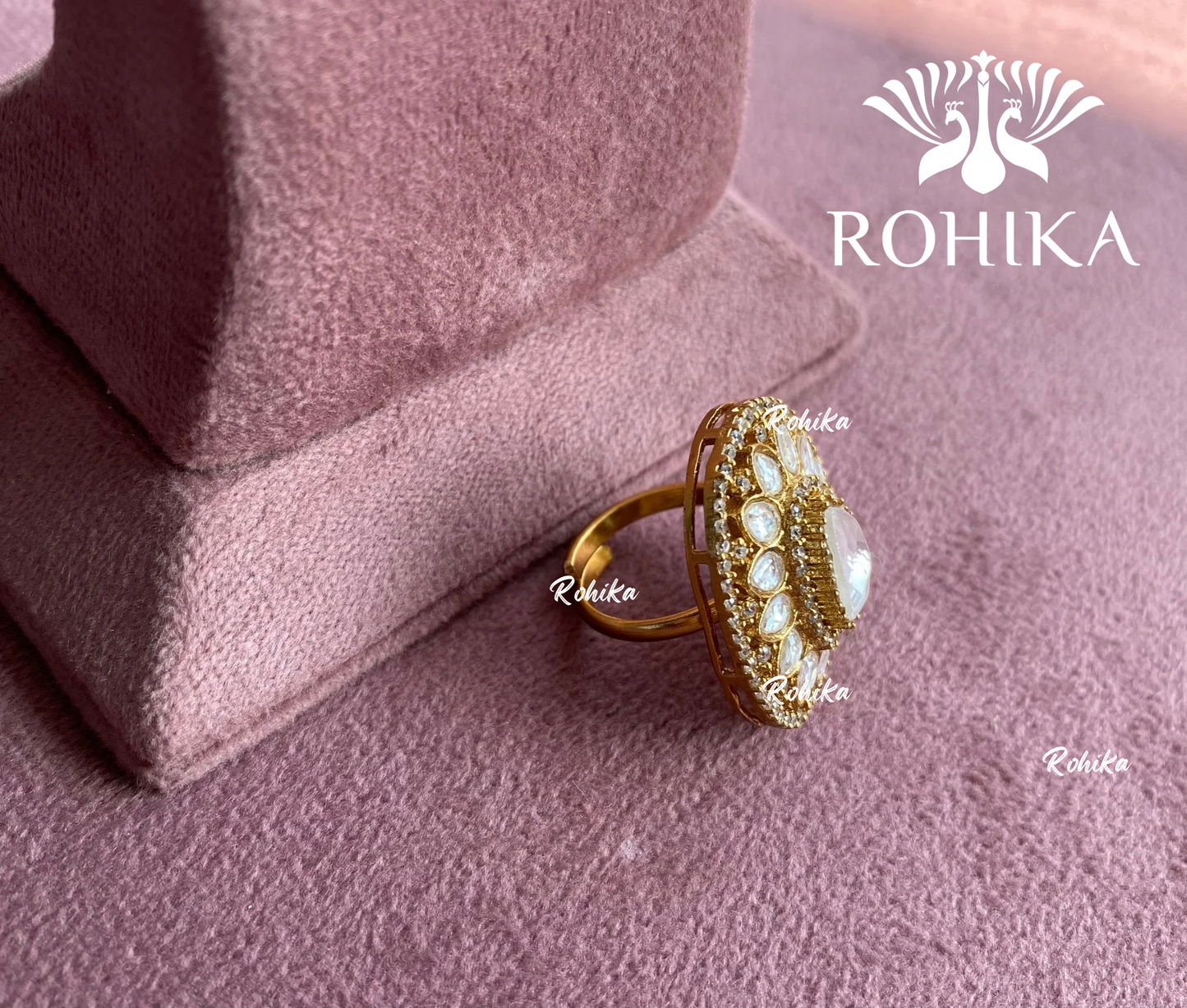 Angana polki kundan ring  (SG-046) - White