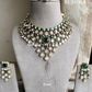 Swarna polki kundan necklace set - Dark Green