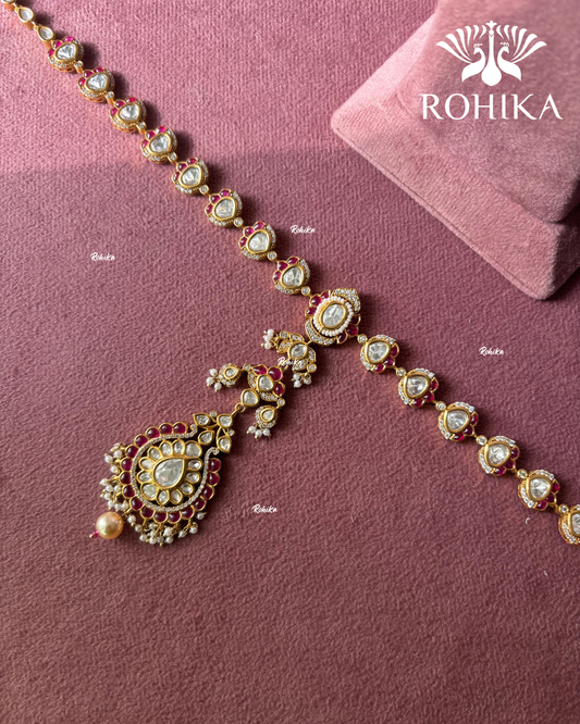 Kesha polki kundan sheeshphool (SP-044)-  Ruby Red