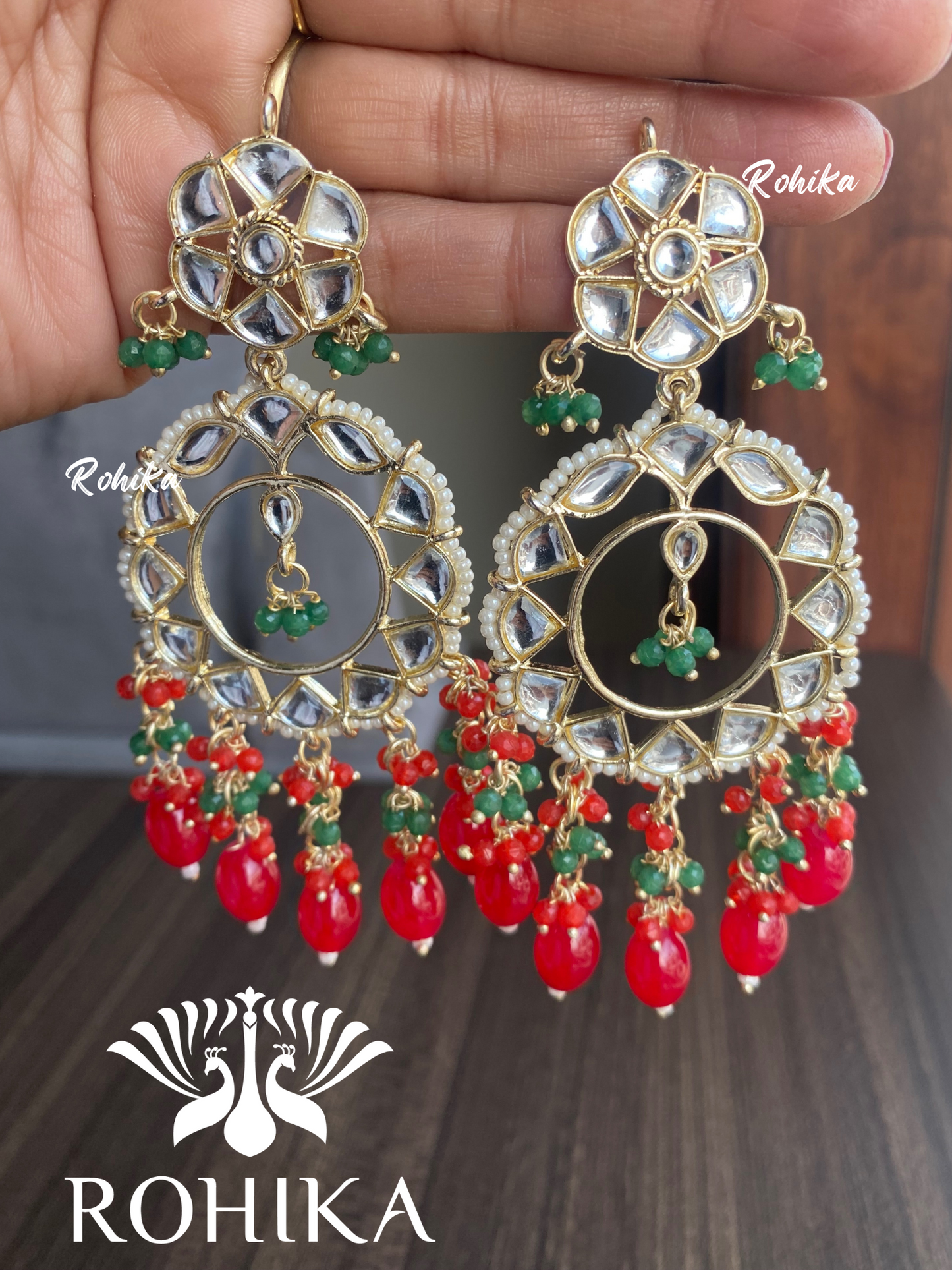 Mona beautiful earrings-Red