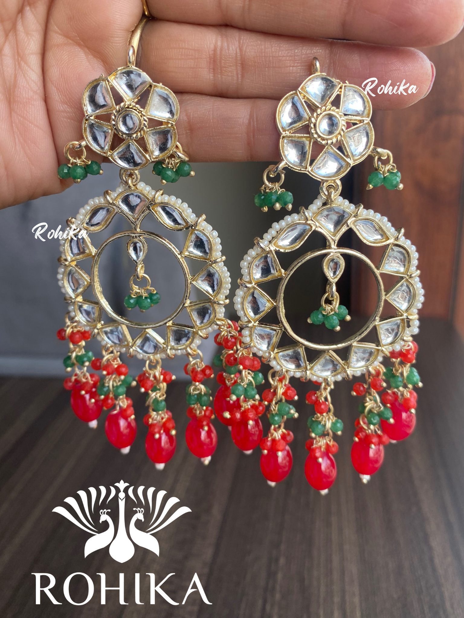 Mona beautiful earrings-Red