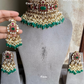 Anita bikaneri jadau kundan choker set - Green and Pink