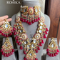 Kalee meenakari kundan bridal set - Red