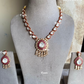 Shaira moisanite polki necklace set - Red