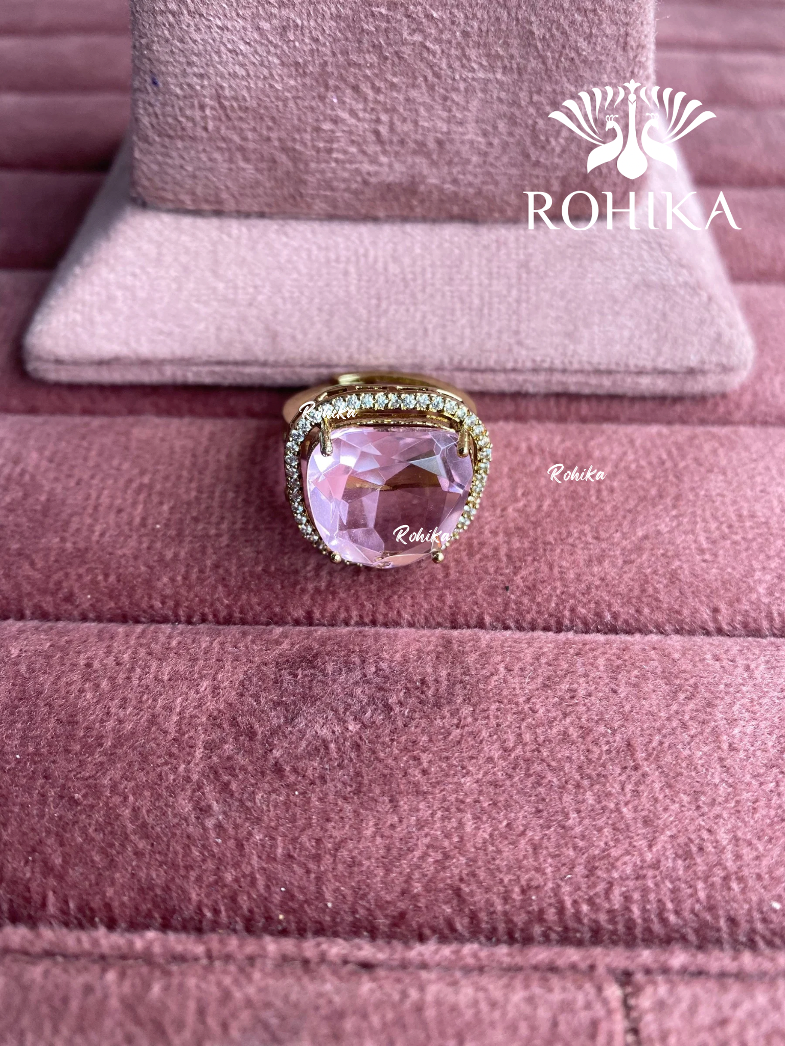 Angana polki kundan ring (SG-125) - Pink