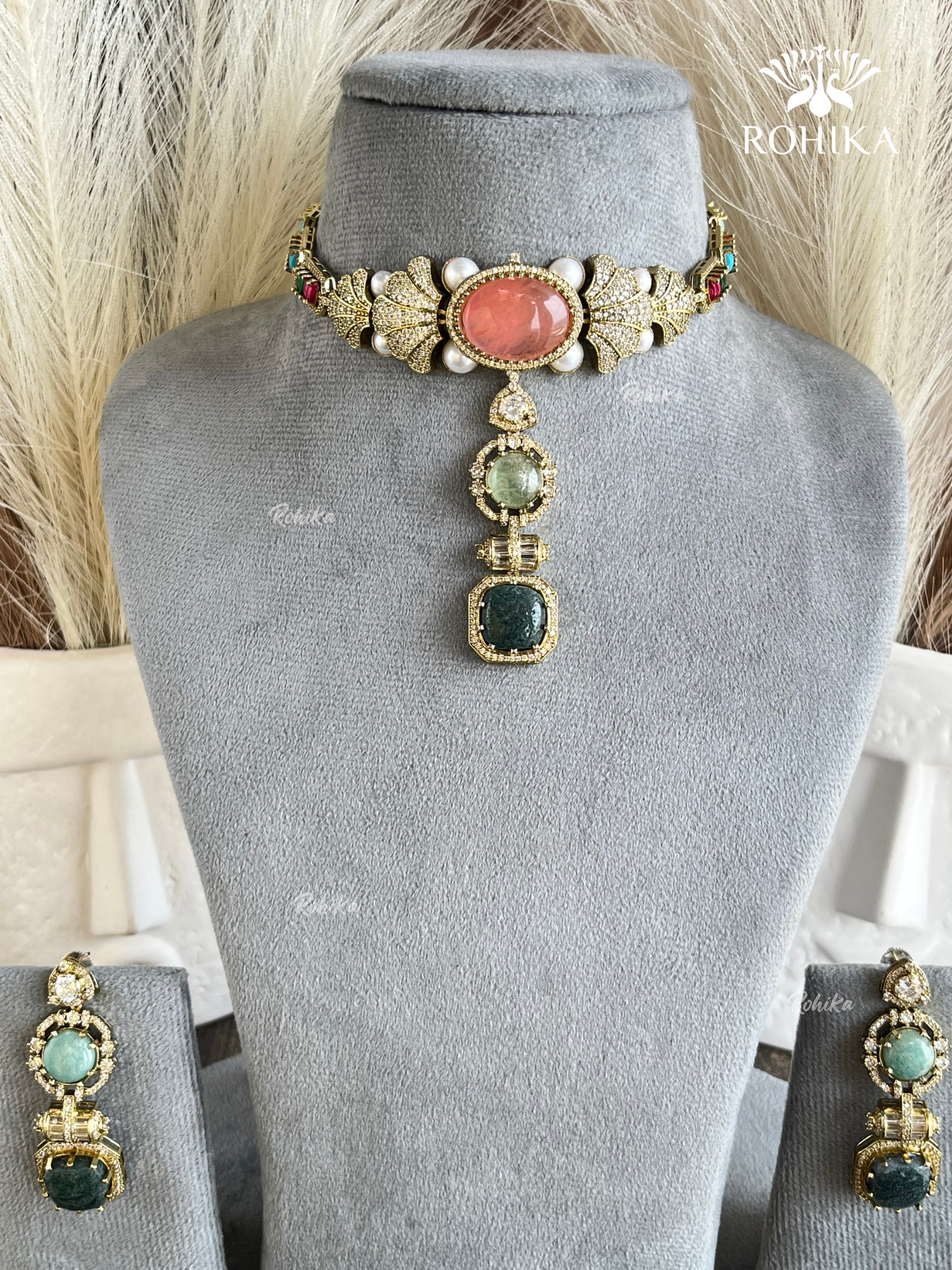 Saabya Inspired Fusion Choker Set (SS039) - Multi Colour