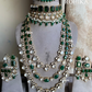 Bhoomika moisanite kundan combo set - Dark Green