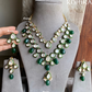 Oorja moisanite necklace set - Dark green