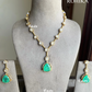 Anayka polki kundan necklace set - Mint Green