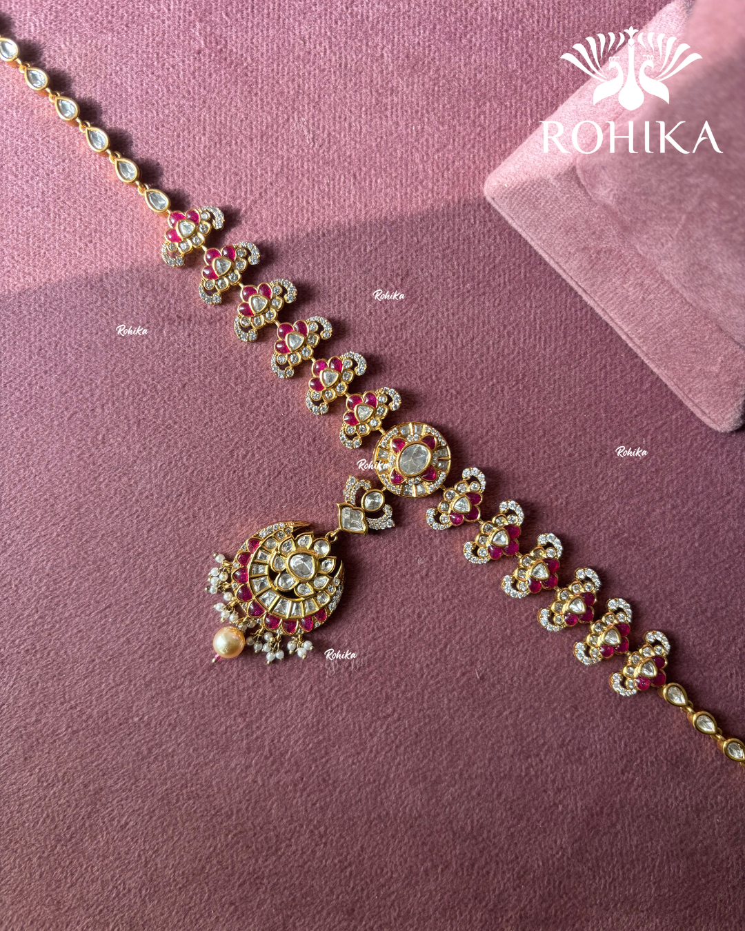 Kesha polki kundan sheeshphool (SP-045)-  Ruby Red