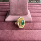 Angana polki kundan ring (SG-129) - Dark green