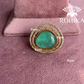 Angana polki kundan ring  (SG-041) - Mint green