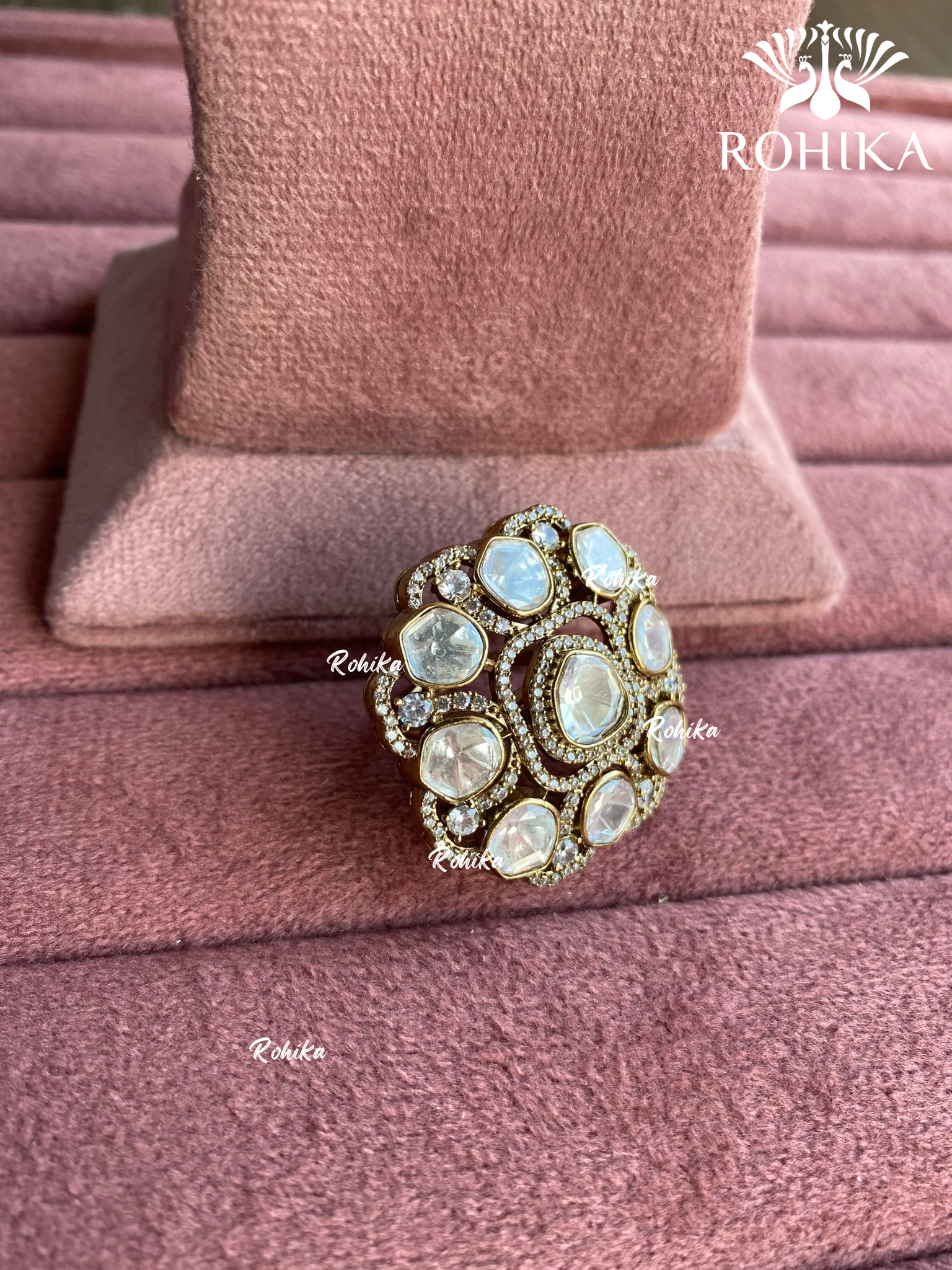 Angana polki kundan ring (SG-068) - White