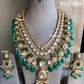 Anika bikaneri jadau kundan long necklace set - Dark green