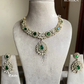 Jeeva kundan necklace set - Dark Green