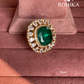 Angana polki kundan ring (SG-139) - Dark green