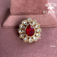 Angana polki kundan ring  (SG-049) - Red