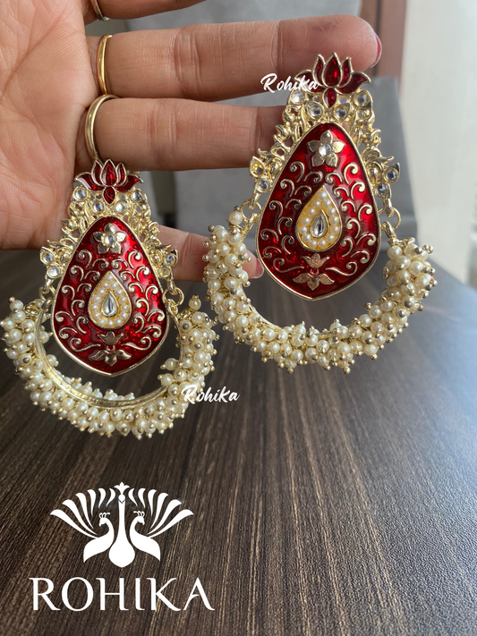 Ashnoor beautiful earrings-Red