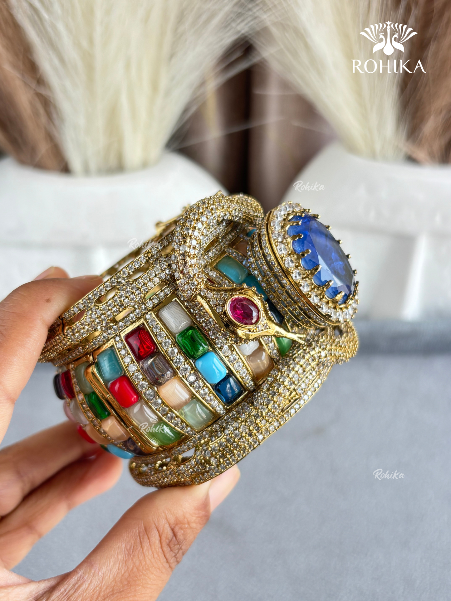 Sabya Deisgner Semi-Precious Kada (SSB004) -  Multi Colour