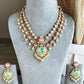 Kritika Moisanite Layered Necklace Set - Mint Green