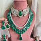 Jessia AD Doublet Layered Combo Necklace Set - Green